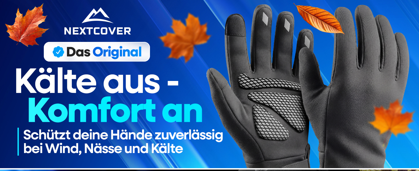 Велосипедні рукавички Nextcover® Winter з ThermoShield 2.0 для чоловіків та жінок, розмір S-XXL. Теплі та водонепроникні зимові рукавички для велосипеда.