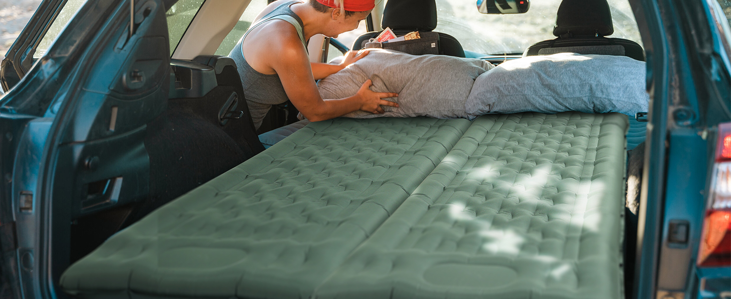 Кемпінговий килимок Jaztral самонадувний 2025, 12 см, посилена структура, насос, подушка 16 см, стійкий до розривів, ультралегкий та компактний для відпочинку на природі, походів, пляжу, 70 x 199 см