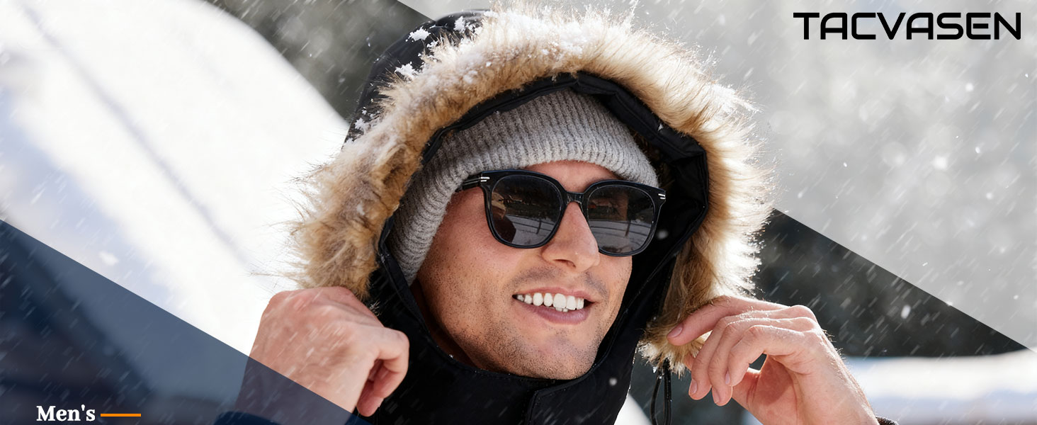 Чоловіча зимова куртка TACVASEN: водонепроникна, вітронепроникна, з капюшоном, чорна, 3XL