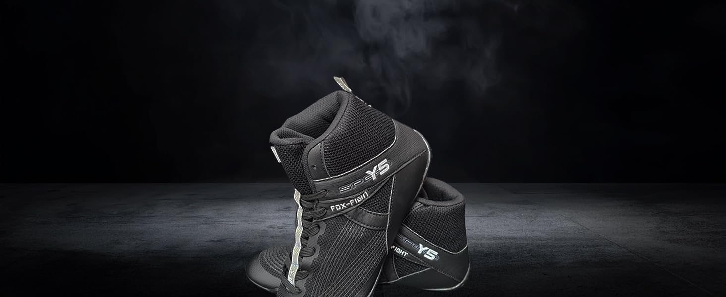 FOX-FIGHT Y5: Боксерські та спортивні кросівки для боротьби, фітнесу та бодібілдингу (39 EU, Чорний, Сірий)