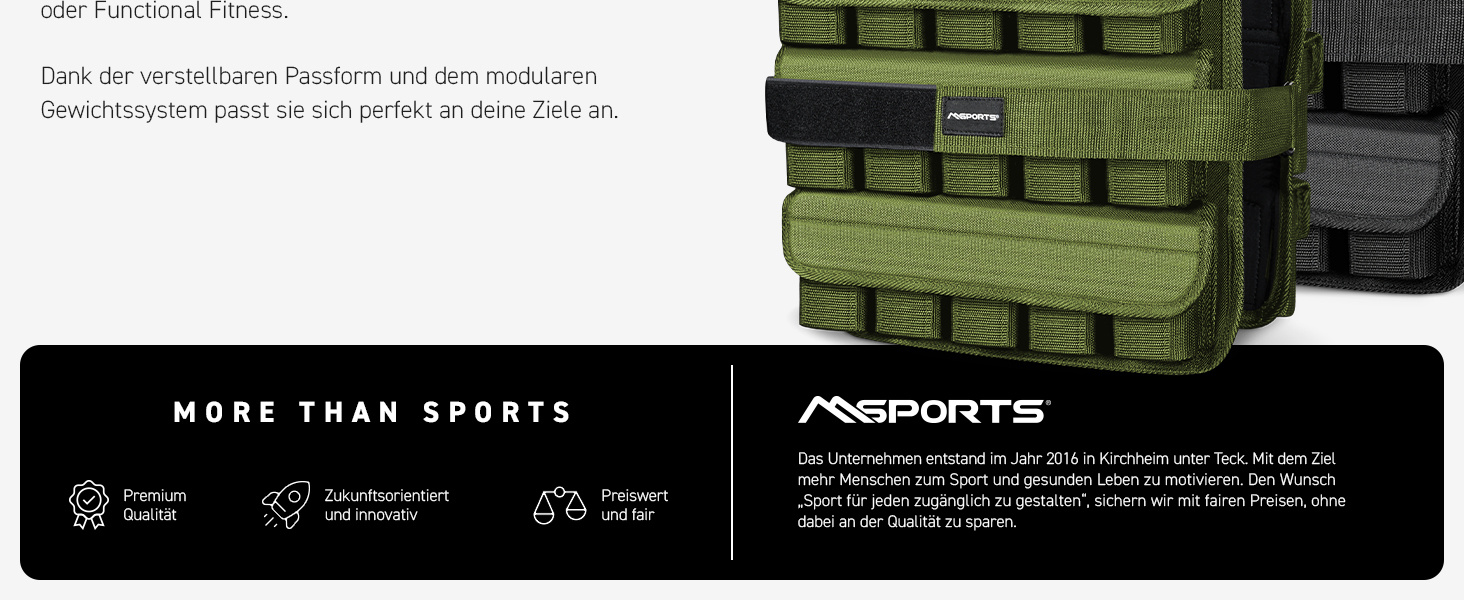 Вага для тренувань MSports Premium, регульована 5-30 кг, вага для бігу, фітнесу, силових тренувань (15 кг, Military Green)