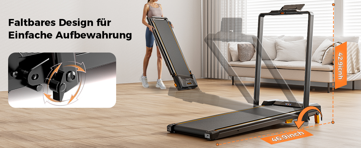 Бігова доріжка для дому та офісу, Walking Pad з нахилом 5%, потужність 2.5 HP, тиха бігова доріжка з пультом дистанційного керування, до 150 кг, чорний колір