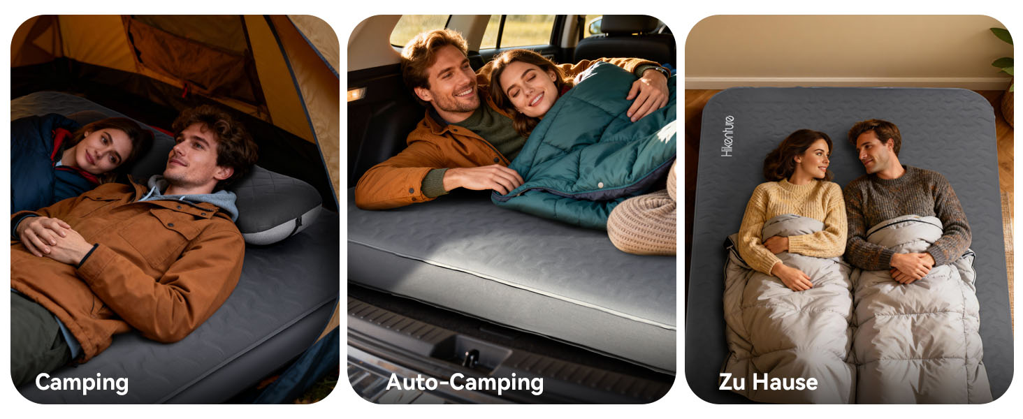 Каремат самонадувний HIKENTURE Comfort Plus подвійний сірий з насосом для кемпінгу