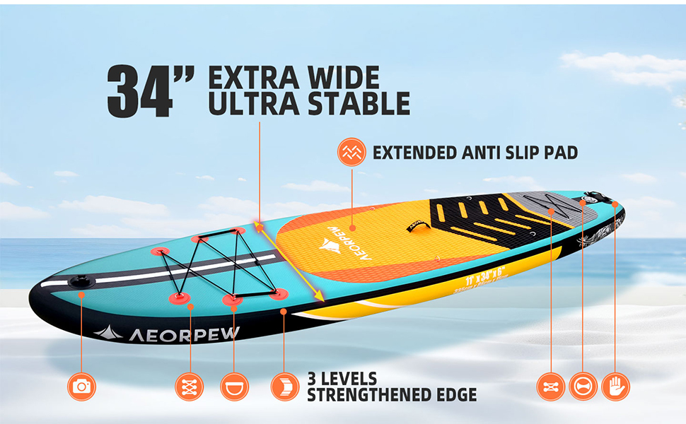 Надувні SUP дошки для дорослих та підлітків, 88.9 см, професійного рівня. Комплект з аксесуарами для веслування на SUP дошці.