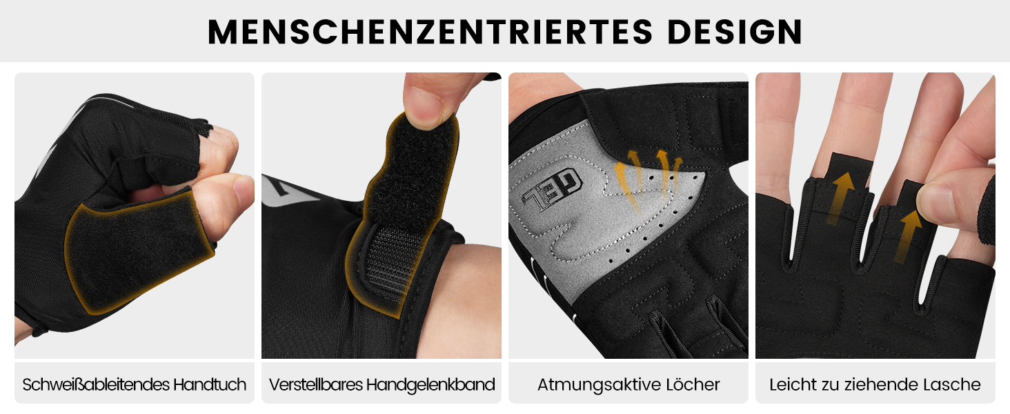 Велосипедні рукавички ATERCEL для чоловіків та жінок, 5 мм SBR-подушка, дихаючі спортивні рукавички, амортизуючі MTB-рукавички, чорний, XL