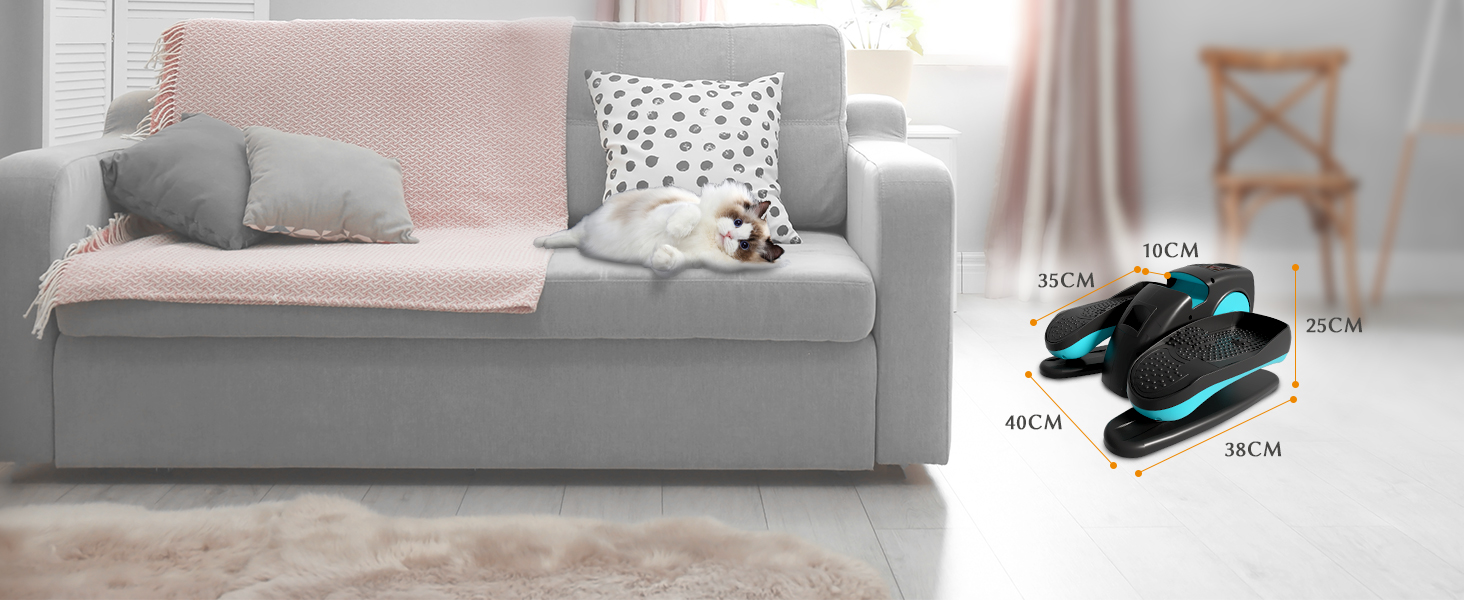 Електричний еліптичний тренажер Amonax, міні крос-тренажер для дому, сидячий велотренажер для людей похилого віку, кардіо тренажер під стіл, сидячий велотренажер з масажем ніг, універсальний розмір