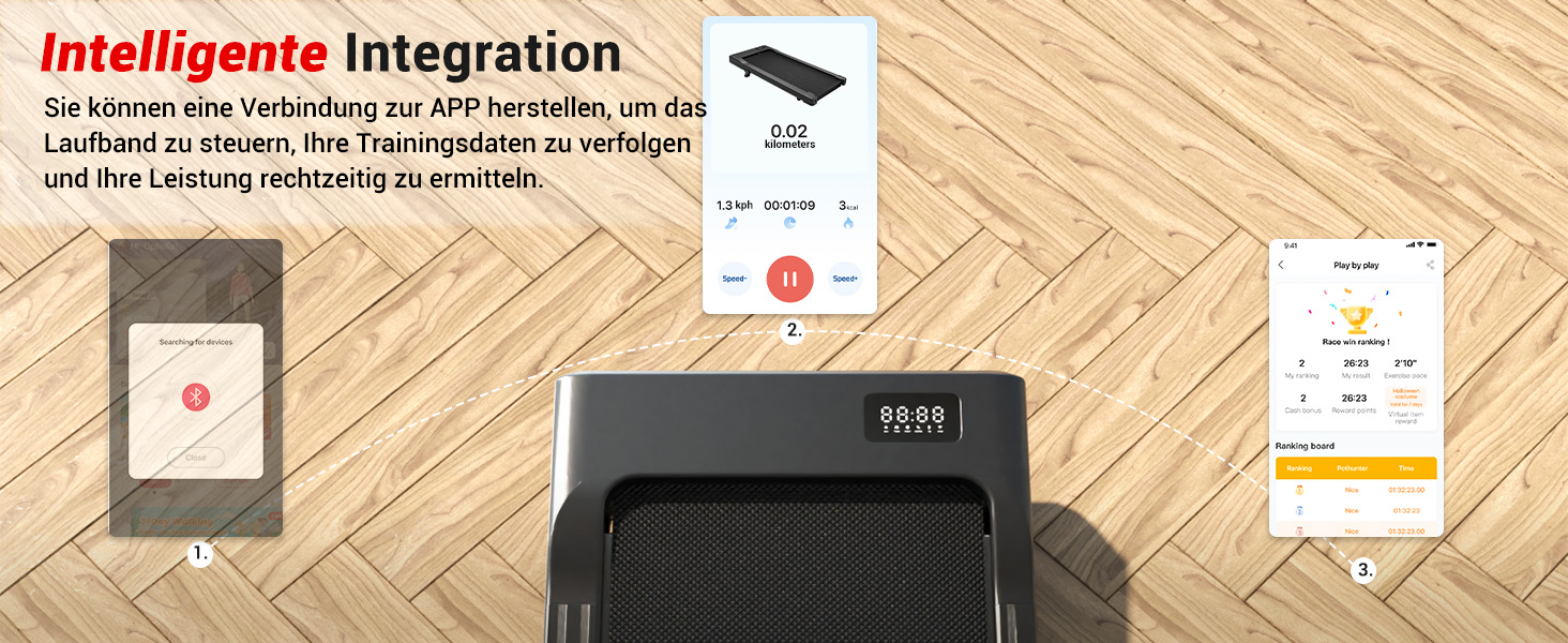 Walking Pad Superun з нахилом 6% – біговий доріжка для дому, максимальна швидкість 12 км/год, з додатком та пультом дистанційного керування. Робочий стіл, максимальне навантаження 136 кг, 90 см, колір Чорний.