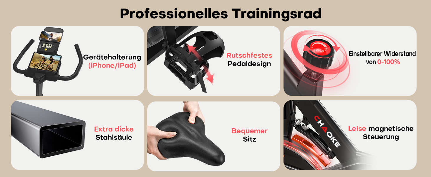 Hometrainer CHAOKE з LCD-монітором: тихе кардіотренування вдома, до 150 кг, чорно-синій