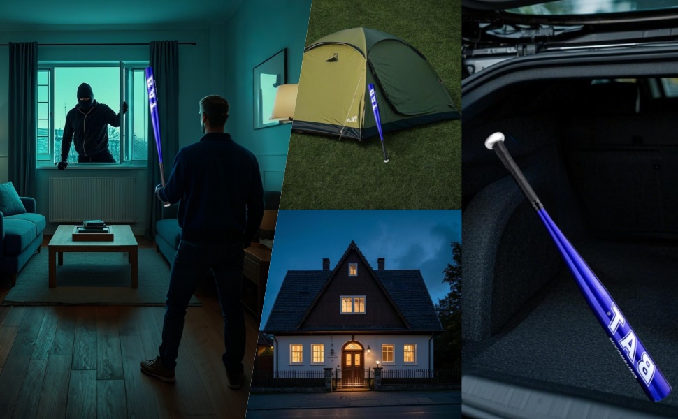 Бейсбольна бита 82 см (32 дюйми), алюмінієва з неслизькою ручкою, блакитна. Підходить для бейсболу та самозахисту