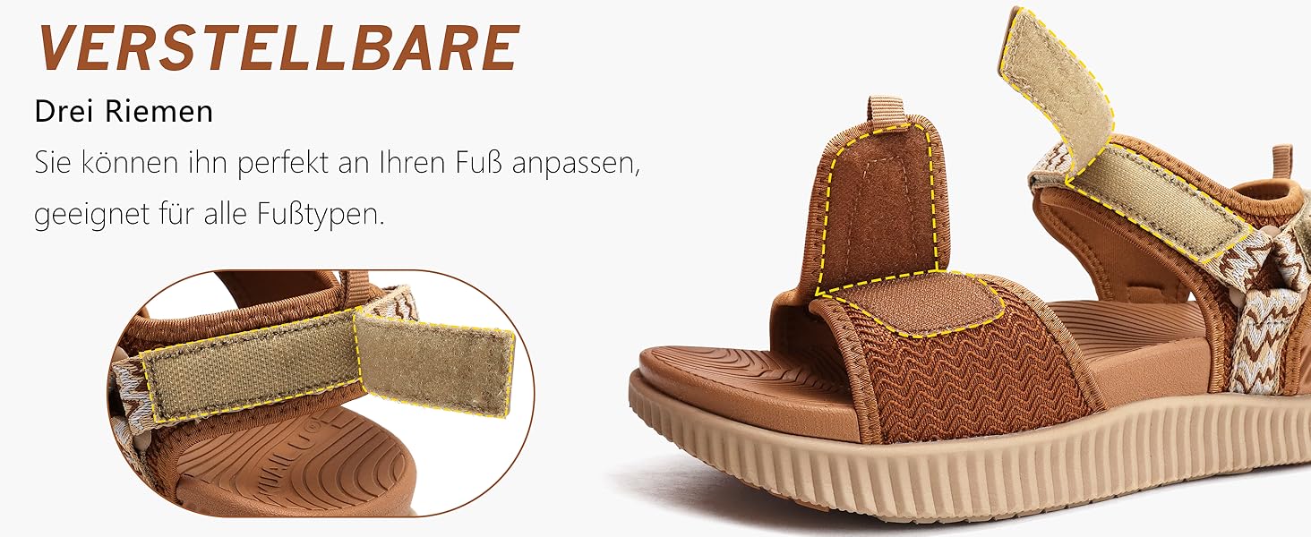 Зручні трекінгові сандалії KuaiLu для жінок: ортопедичні, для плоскостопія, піші прогулянки, літо, відкриті пальці, регульовані, чорний, коричневий