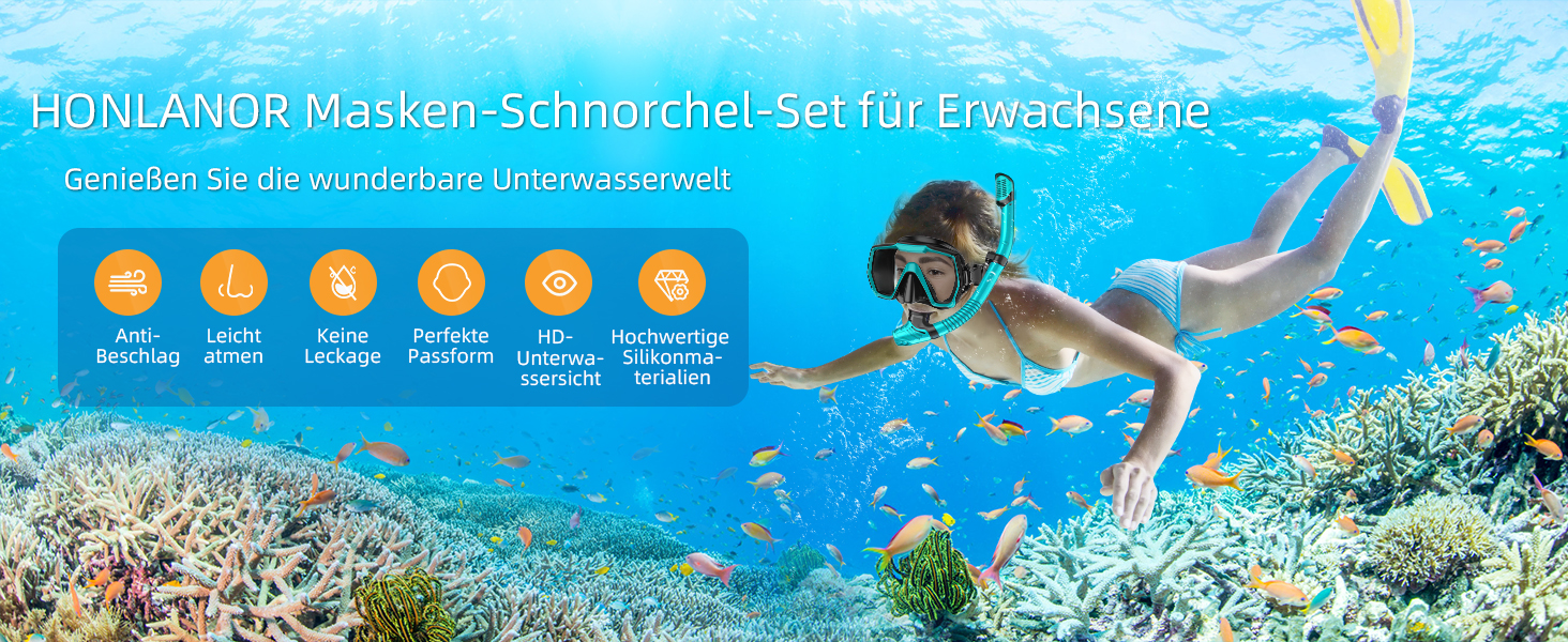 Набір для снорклінгу для дорослих: маска, трубка, регулятор, антизапітніння, антивитік, панорамний огляд, зелений