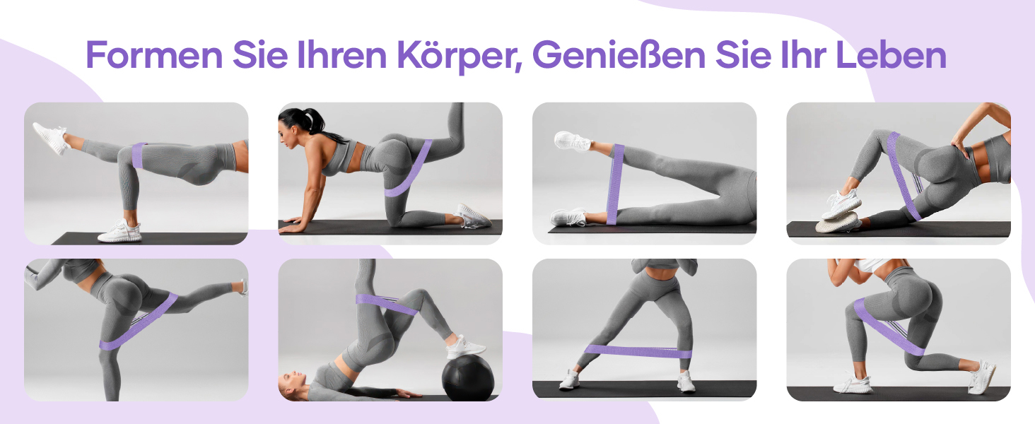 Фітнес-гумки Suright: стрічковий набір для силових тренувань, йоги та фітнесу (3 кольори)