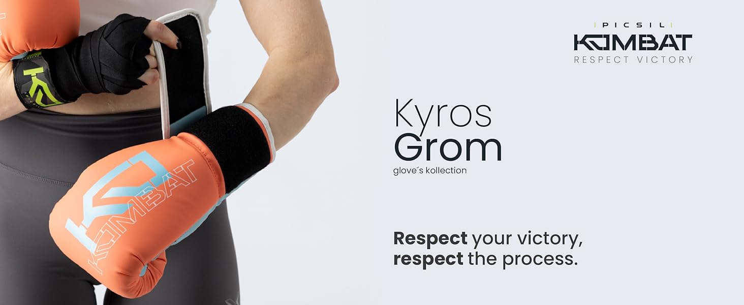 Боксерські рукавички Picsil Kombat Kyros Grom для тренувань і боїв, універсальні, для муай-тай, ММА, кікбоксингу