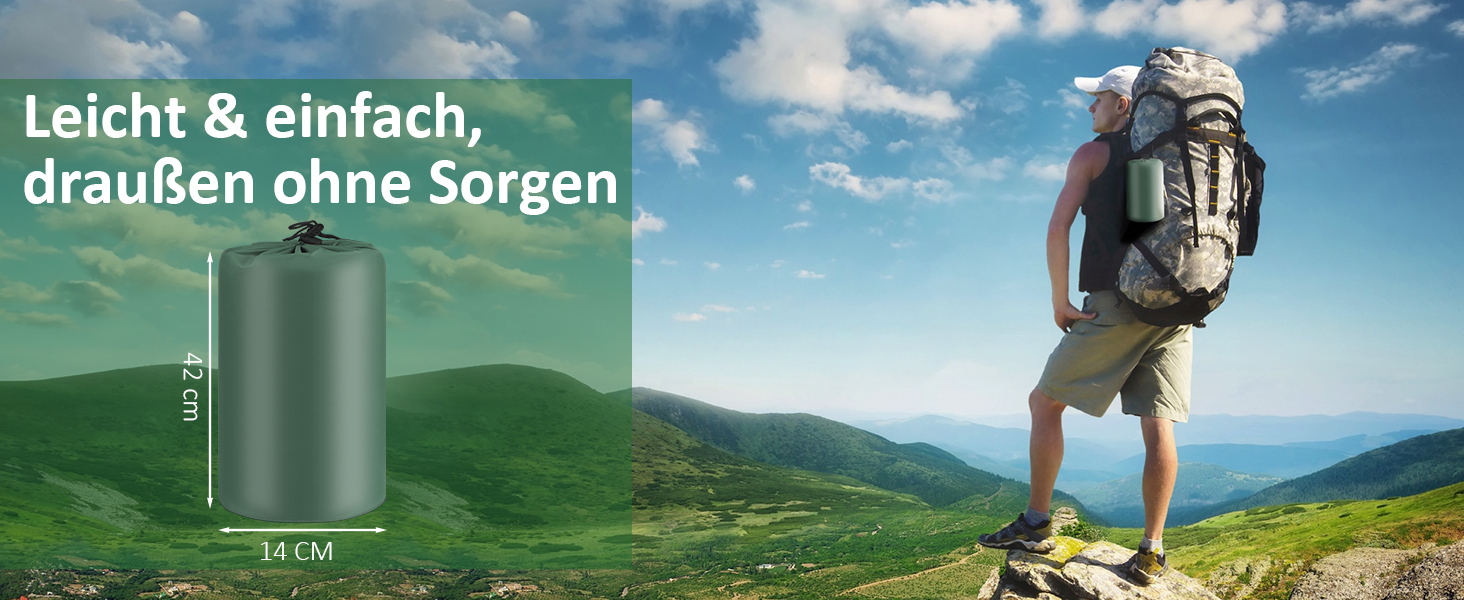 Кемпінговий килимок Jaztral самонадувний, 12 см, для відпочинку на природі, 137x200 см (подвійний).