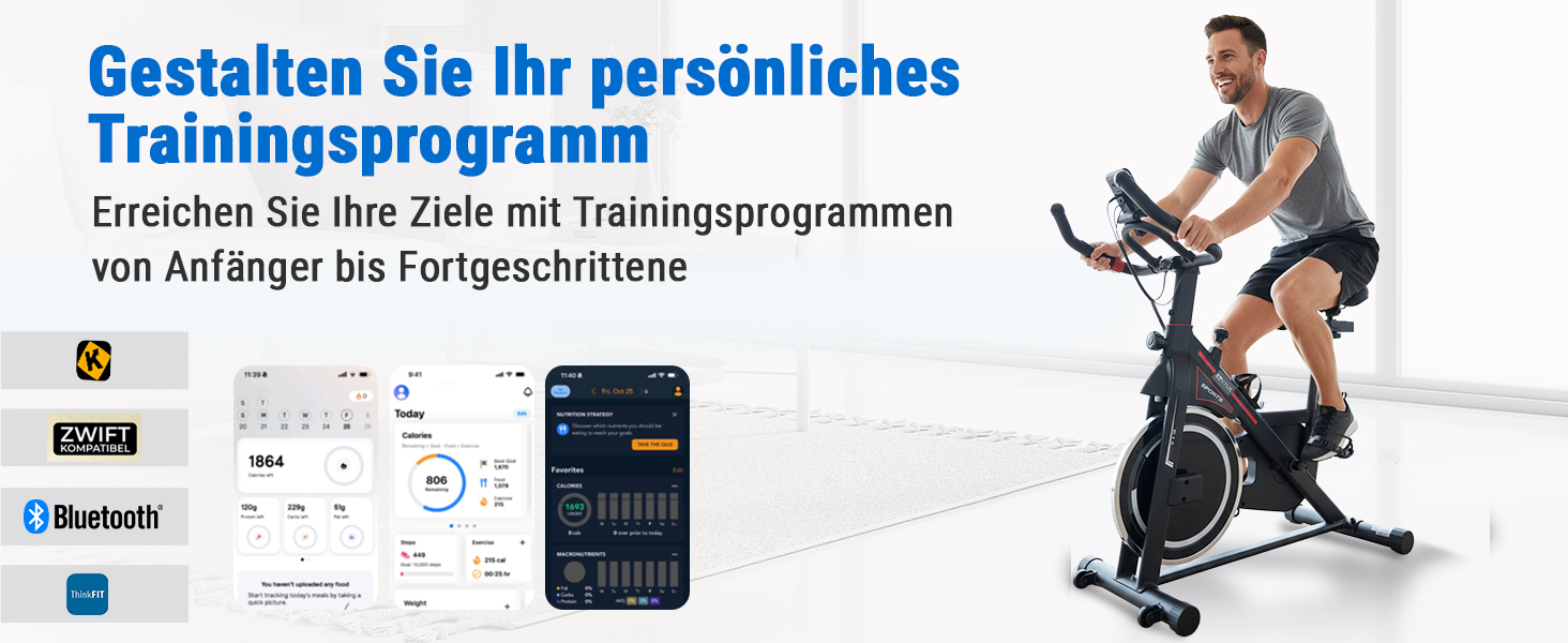 AsVIVA S14 Indoor Cycle Speedbike: фітнес-велотренажер з 15 кг маховиком, Bluetooth-комп'ютером, сумісний з додатками, регульоване сідло та плавний опір