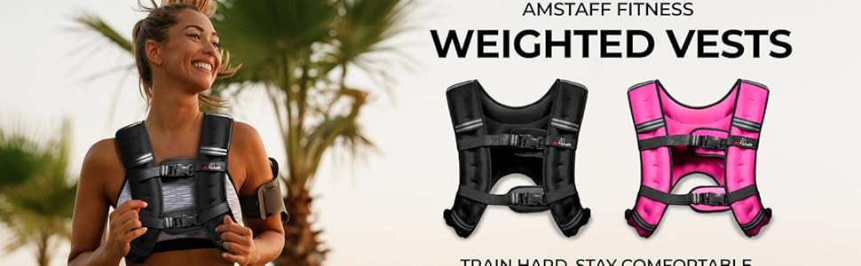 Обважнювальний жилет Amstaff Fitness для бігу, силових тренувань та нарощування м'язів, з відбиваючими смугами, чорний, 7.2 кг
