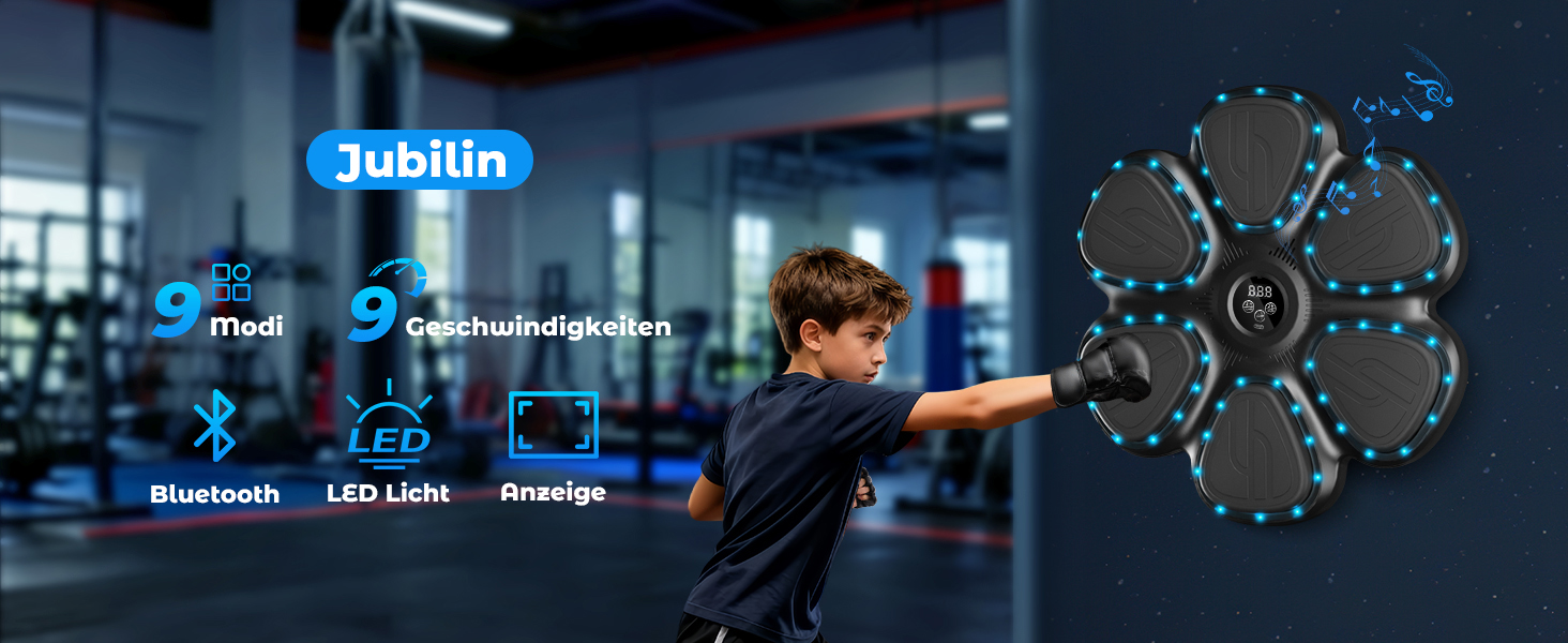 Музична боксерська машина Smart Music Boxing Machine - для дорослих та дітей, Bluetooth, 12 швидкостей, з підрахунком ударів