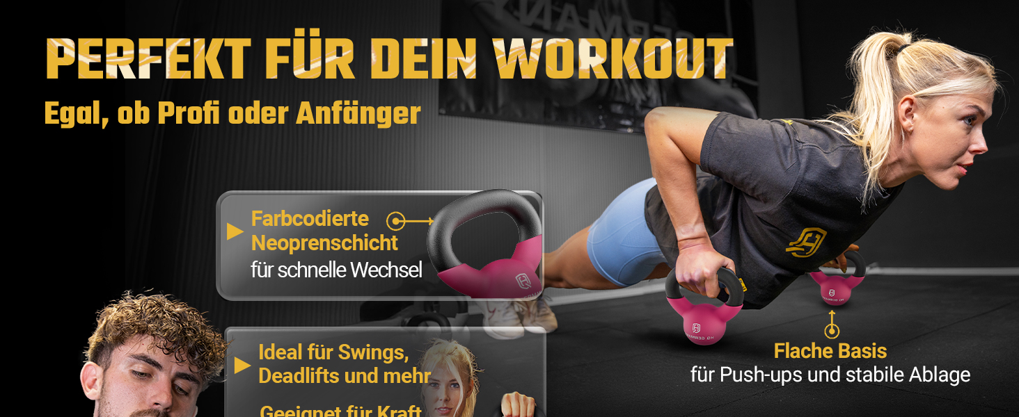 Гантель з неопрену HQ Germany® Vollguss 2-32кг | Комплекти для початківців | Точність ваги ±2,0%