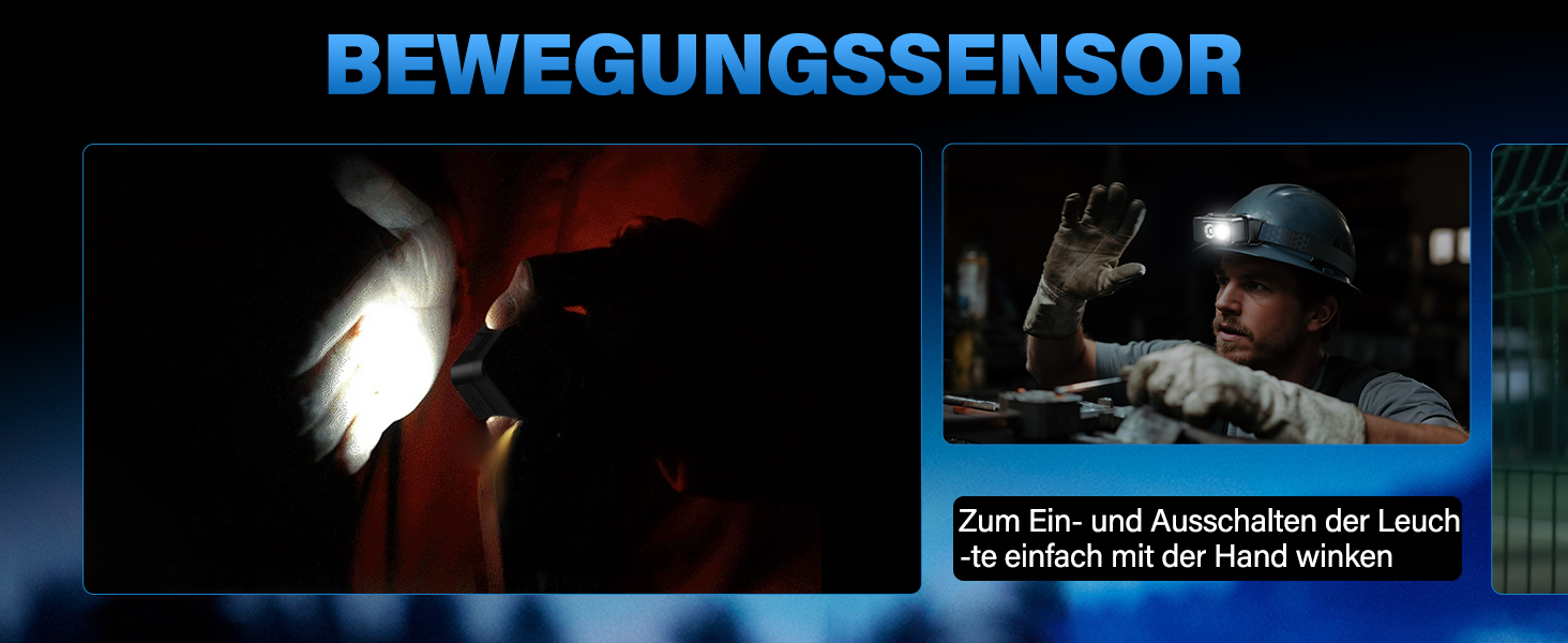 LED налобний ліхтар Sidark з акумулятором, 2 шт. - 8 режимів, сенсор, водонепроникність IPX7, магнітний, для кемпінгу та активного відпочинку