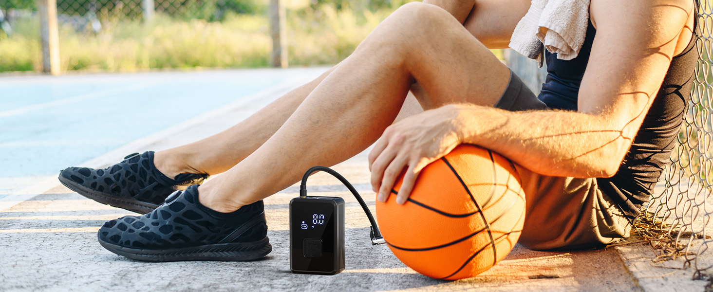 Електричний насос Oasser 150 PSI для велосипеда, авто, м'яча, кемпінгу з LED-ліхтариком