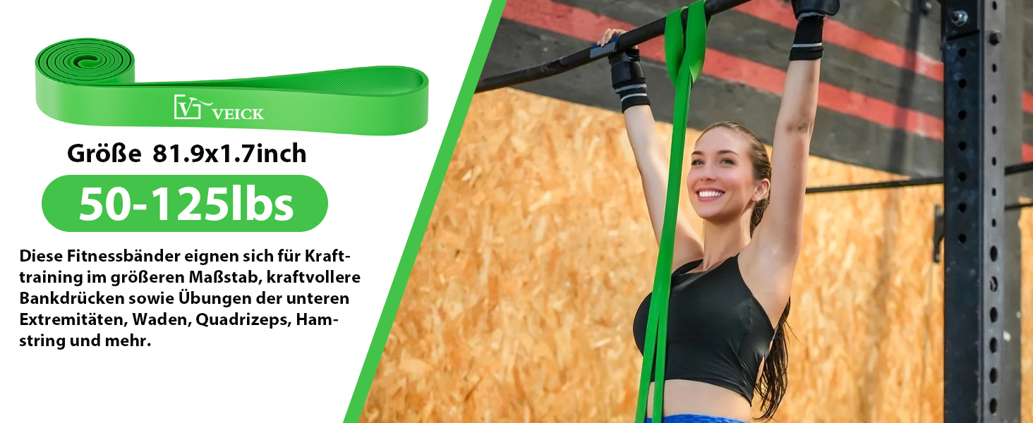 Фітнес гумки VEICK: набір еластичних стрічок для фітнесу, калістеніки та пілатесу (з антиковзним ремінцем)