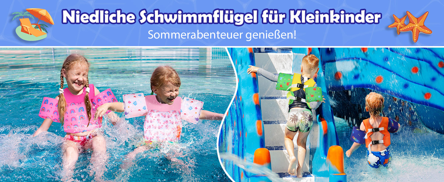 Надувні рукавики для плавання MoKo для дітей, рожево-райдужні, з ремінцем, для хлопчиків та дівчаток, 9-23 кг