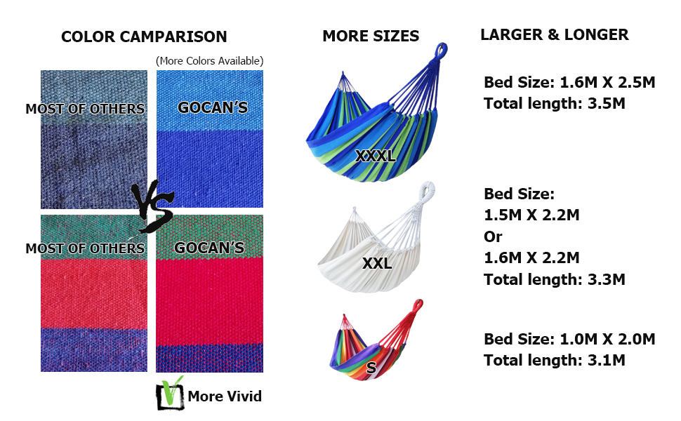 Гаммак GOCAN XXL для 2 осіб, 220x150 см, 330 см, 300 кг, бавовна, для відпочинку на вулиці та в приміщенні, сірий смугастий гамак