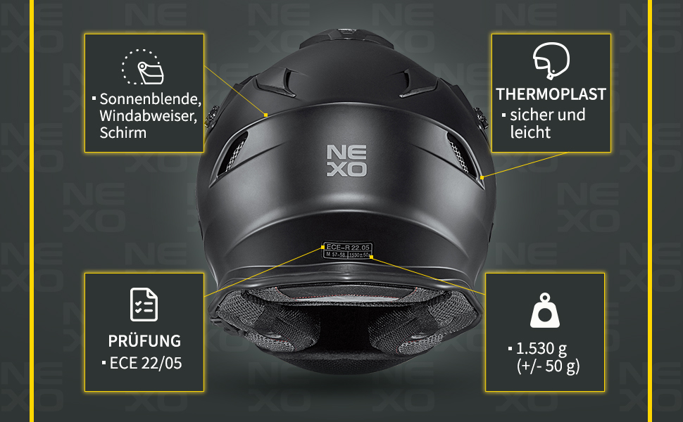 Мотошолом Nexo MX-Line II, ендуро/крос, термопласт, унісекс, для всіх сезонів