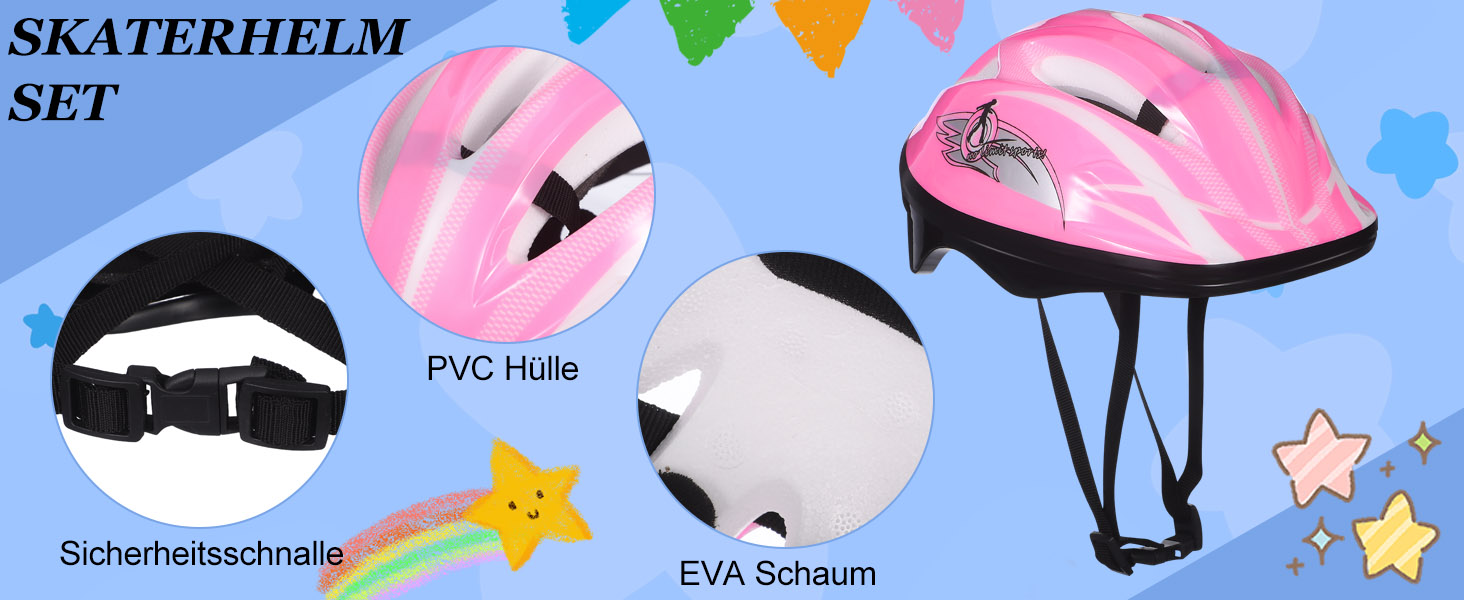 Дитячий шолом CLISPEED з наколінниками, 7-в-1, захист для роликів, скейтборду, велосипеда, 3-8 років, регульований