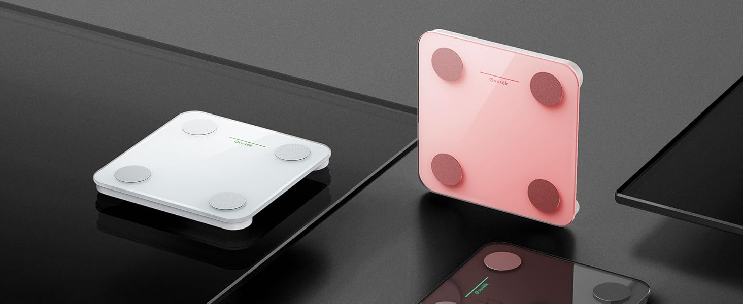 Ваги Ovutek для тіла з аналізом складу: жир, м'язи, вода, BMI. Макс. 180 кг, великий дисплей, фітнес-додаток. Чорний колір