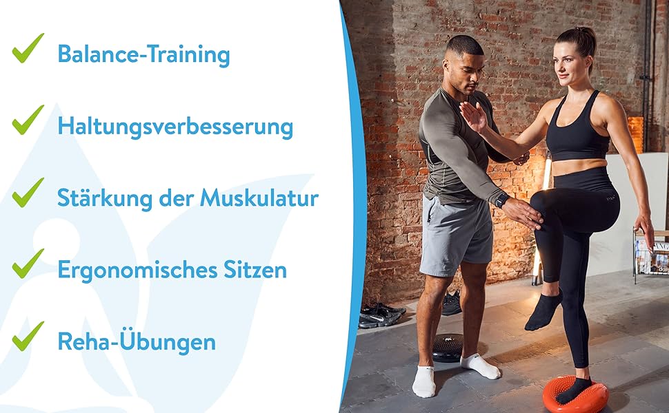 Кішн Balance ZenOne Sports® для координації та тренування спини. Ортопедичний, повітряний, з насосом та інструкцією. Ідеально для фітнесу та реабілітації