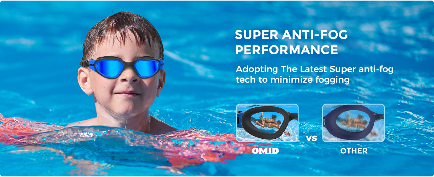 Дитячі окуляри для плавання OMID P2mini з поляризацією, блакитні (6-14 років)
