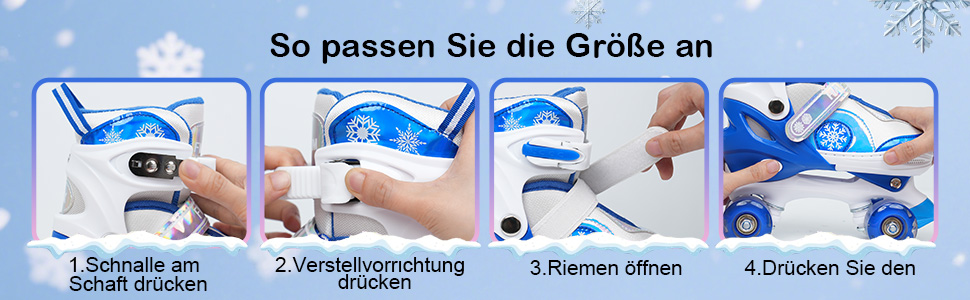 Дитячі ролики FWFX, регульовані, світлові, для занять в приміщенні та на вулиці, розмір S (EU 28-31 / MM 160-200), блакитні