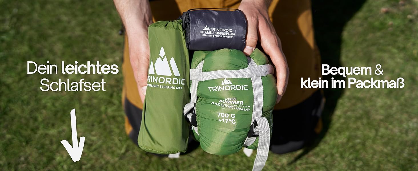 Спальний мішок Trinordic 780g Ultraleicht - легкий, компактний для кемпінгу, трекінгу та байкпакінгу