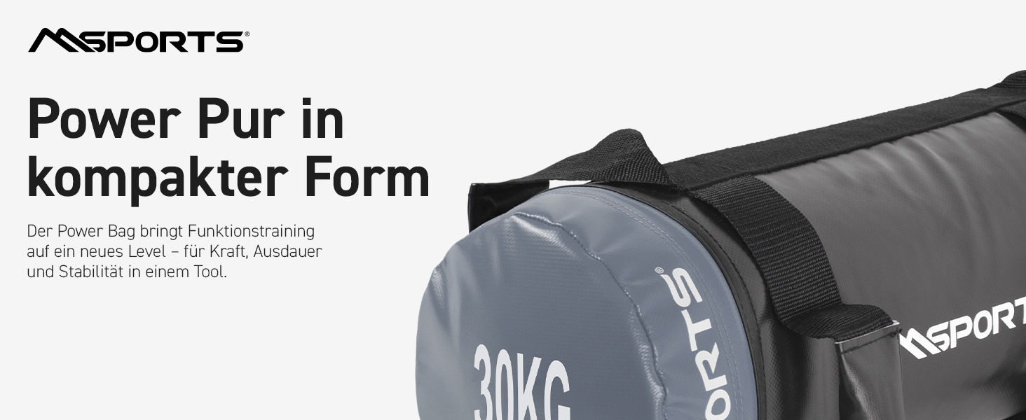 MSPORTS Power Bag Premium 5-30 кг: Фітнес-мішок для функціональних тренувань, вага 5-30 кг