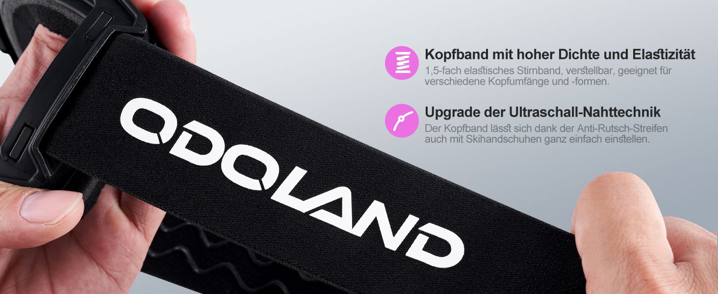 Одоланд Скі-маска для сноуборду та лиж для жінок та чоловіків з 2 змінними лінзами та чохлом, антитуманне покриття, захист від УФ-променів, сумісна з шоломом, для хлопчиків та дівчаток, чоловіків та жінок, темно-сріблястий (VLT 15%)