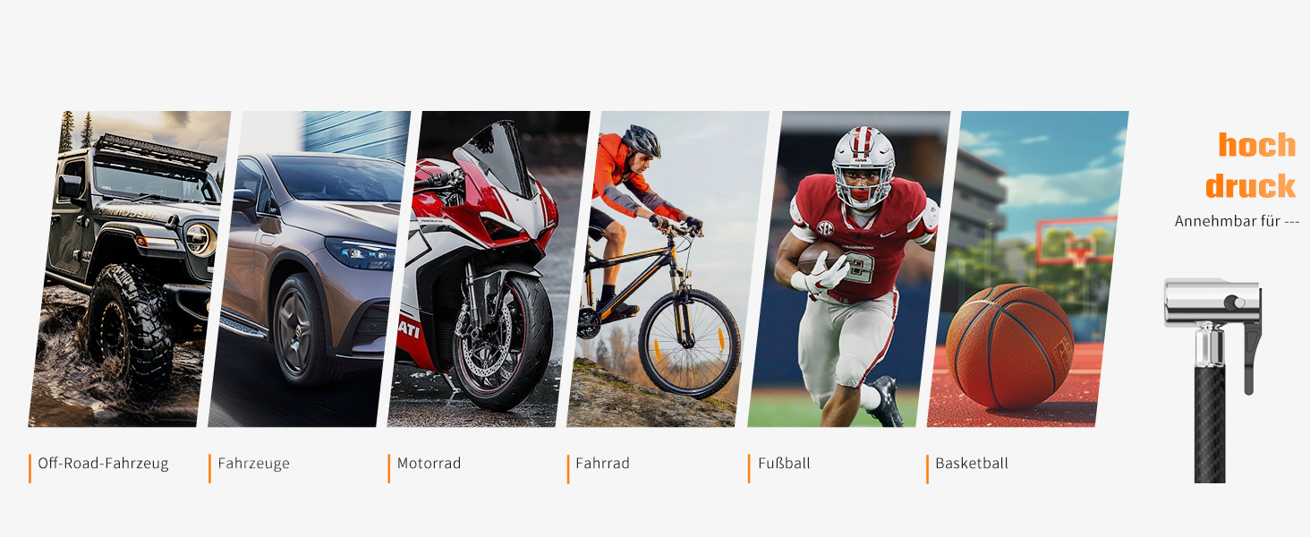 Електричний насос GICLE 60PSI для SUP, SUP-дошок, надувних човнів, велосипедів та наметів. Двоступеневий, швидка підкачка 12V