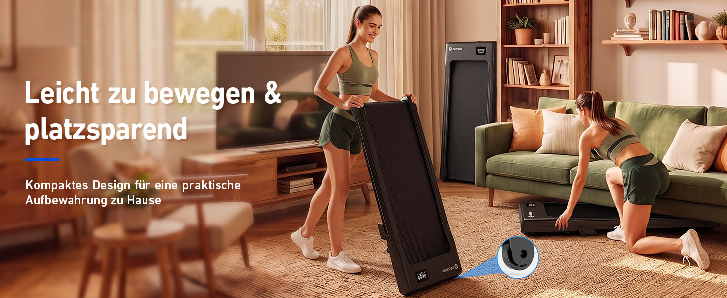 Дорожній тренажер DeerRun Walking Pad з нахилом 6%, компактна бігова доріжка під стіл для дому та офісу, з LED-дисплеєм, пультом та підтримкою App, до 136 кг, Рожевий
