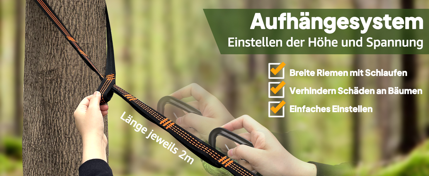 Намет-гамак NATUREFUN для кемпінгу та подорожей | 300 кг, 300x200 см | Атмосвітка, швидковисихаючий нейлон, 2 карабіни, 2 шнури | Зелений, темно-зелений