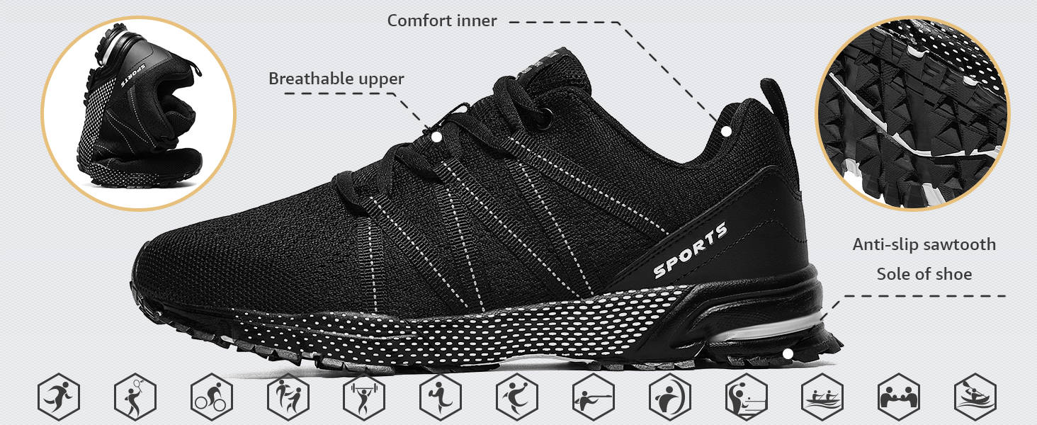 Чоловічі кросівки ASHION для спорту та бігу. Легкі, дихаючі, червоно-чорні, 40 EU