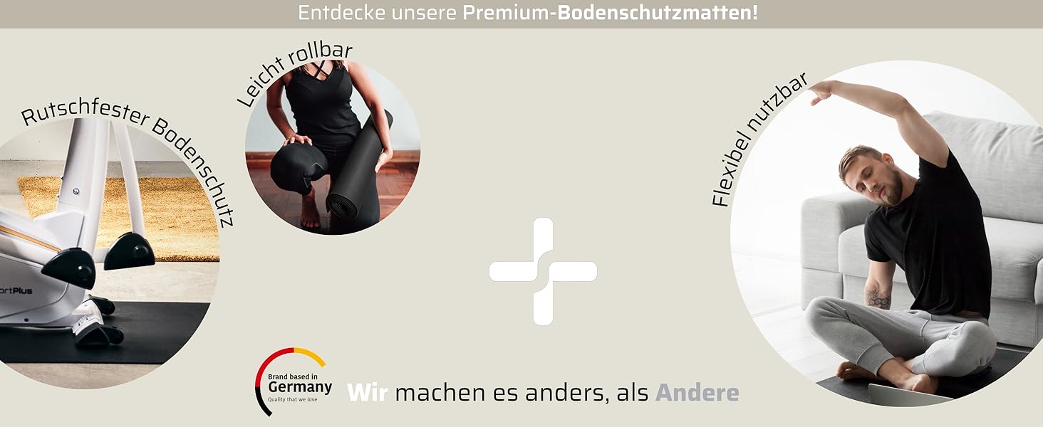 Захисна килимок для спортивних залів SportPlus - антиковзаюча підкладка для тренажерів (велотренажер, біговий тренажер, тренажер для греблі) - безпечна для здоров'я, підходить для йоги та гімнастики, розмір 170x90 см