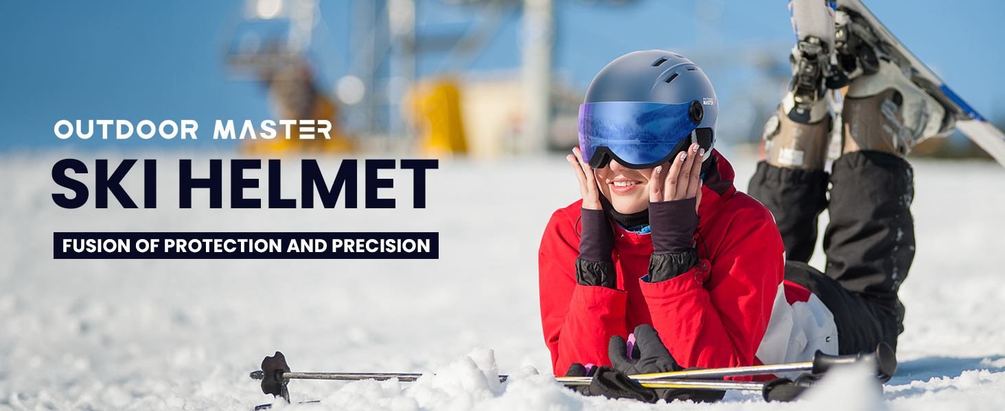 Шолом для сноубордингу та лиж OutdoorMaster з маскою, захисний EPS-піна, 14 вентиляційних отворів, сірий матовий, M