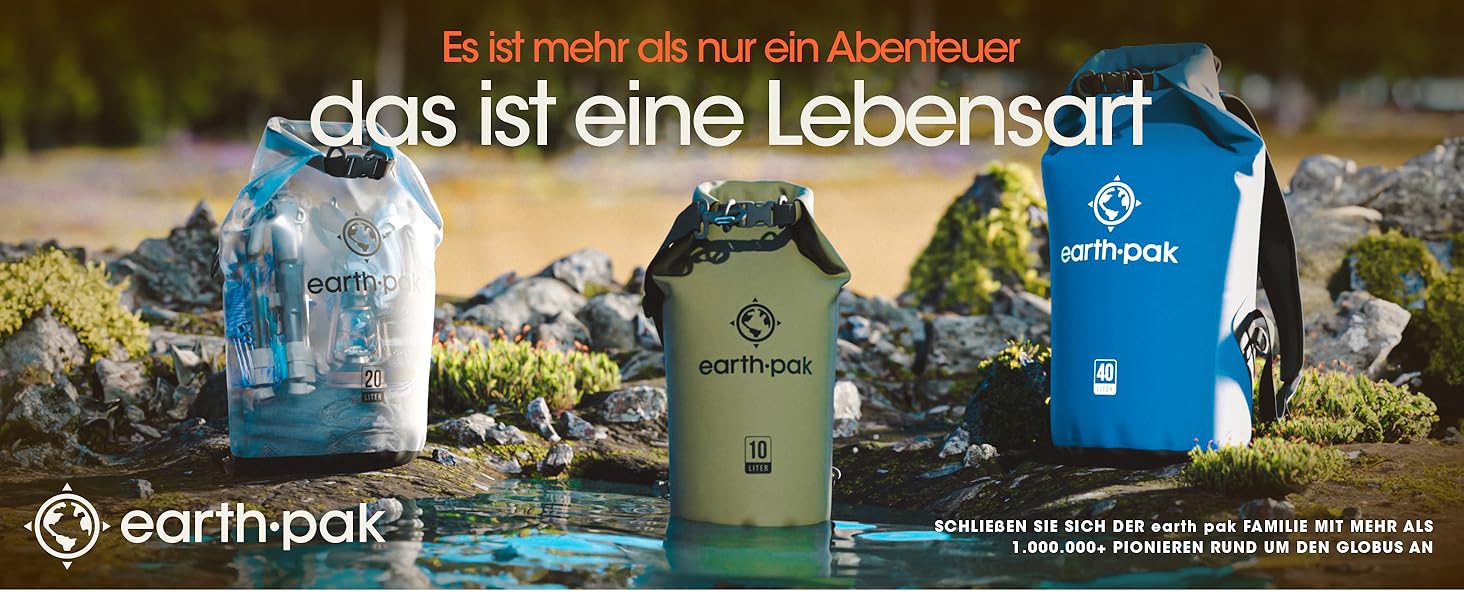 Earth Pak Packsack водонепроникний з плечовим ременем та водонепроникним чохлом для телефону – ідеальний рюкзак-ролтоп для каякінгу, хайкінгу, кемпінгу, риболовлі, катання на човні та рафтингу (Waldgrün, камуфляж, 20L)