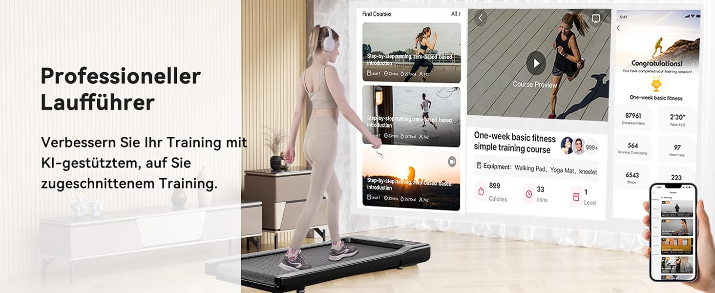 Бігова доріжка Superun Walking Pad для дому, до 159 кг, з додатком, під стіл, з тренуванням та мультиплеєрною трасою, чорна, 100 см