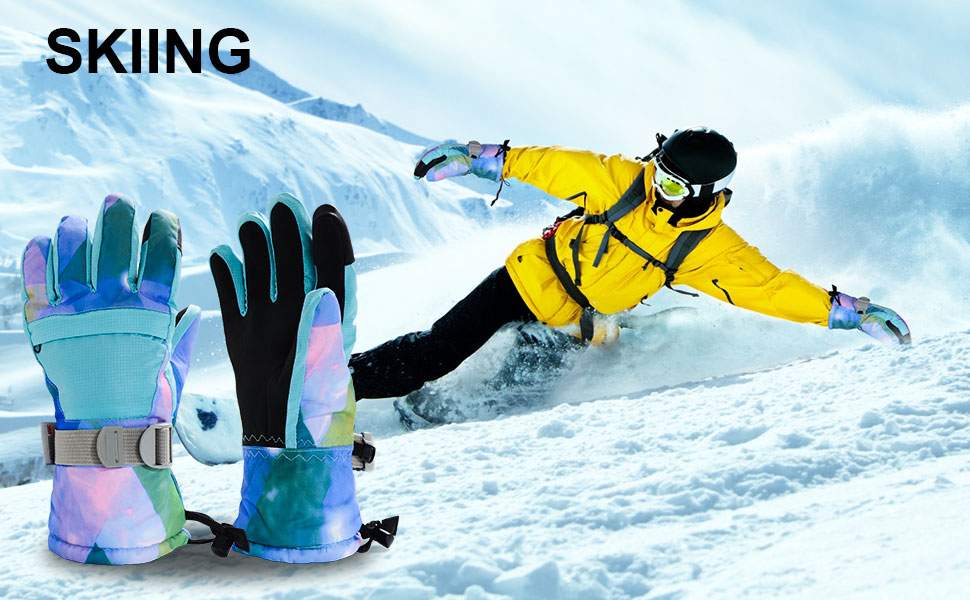 Теплі водонепроникні рукавички Odtmger для снігу, дихаючі, для жінок та чоловіків, сірі, розмір M (для дітей 11-15 років та жінок S-M)