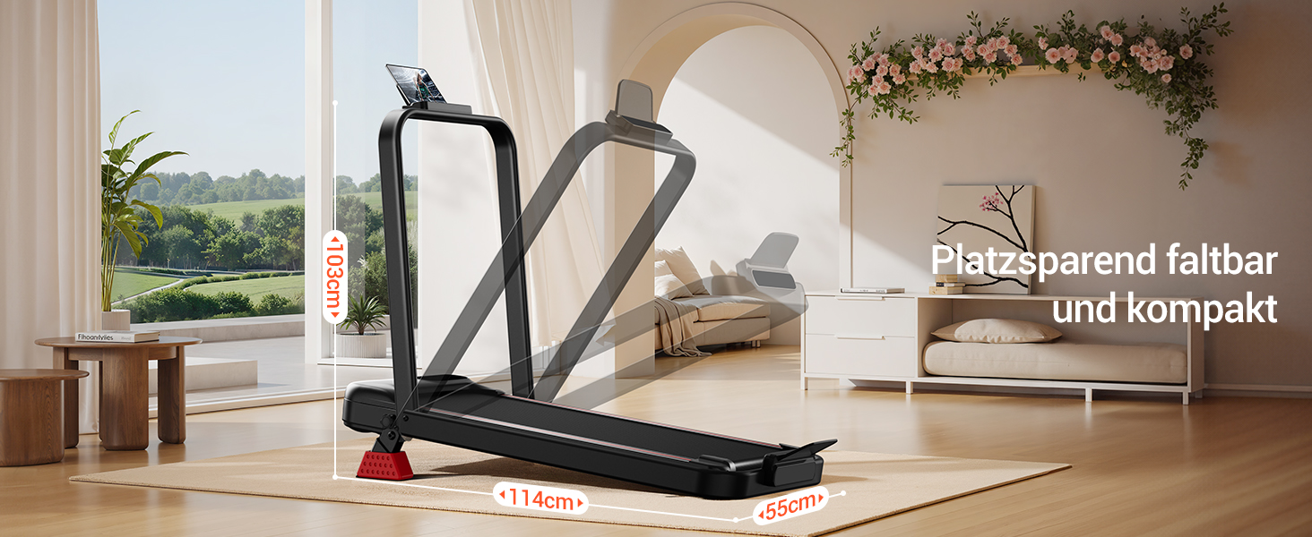 Біговий тренажер CURSOR 4-в-1 для дому, складаний, з нахилом 15%, Walking Pad з нахилом та потрійною амортизацією, дистанційним керуванням, максимальне навантаження 136 кг, нахил 9%