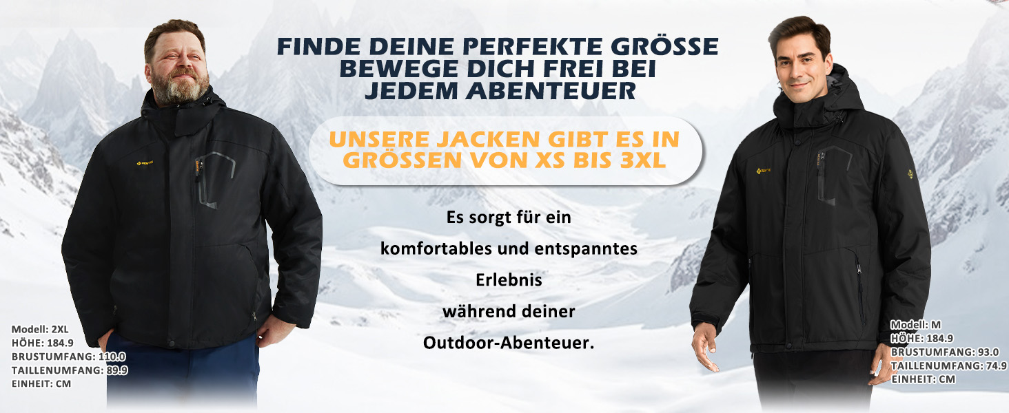 Чоловіча зимова куртка GEMYSE для катання на лижах, тепла, вітронепроникна, водонепроникна, дихаюча, з багатьма кишенями, з капюшоном, білий, розмір L