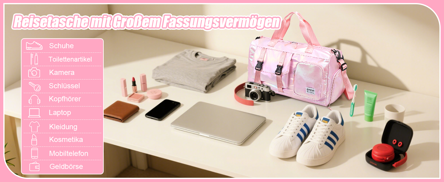 Спортивна сумка Tokeya для жінок: водонепроникна сумка для плавання, гімнастика, спортзал, подорожі (бежева)