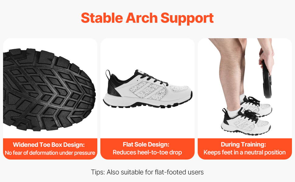 Чоловічі кросівки для тренувань VEVOR 43 EU (широкі), білі