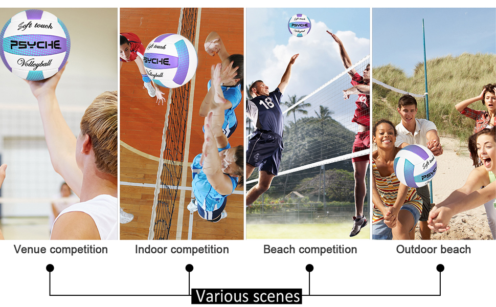 Волейбольний м'яч Wuzfully Kinder Soft Touch для пляжу та залу, розмір 5, фіолетовий